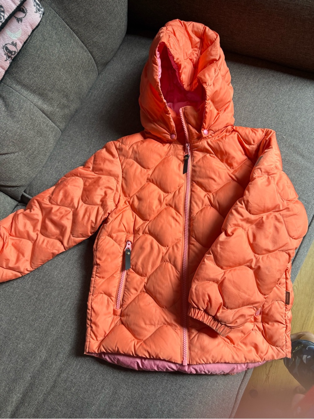 Kids Orange Hooded Puffer Jacket | Reima | 6 YR